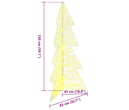 Ziemassvētku Eglīte Su 160 Led Silti Balts 150 Cm Akrils Vidaxl