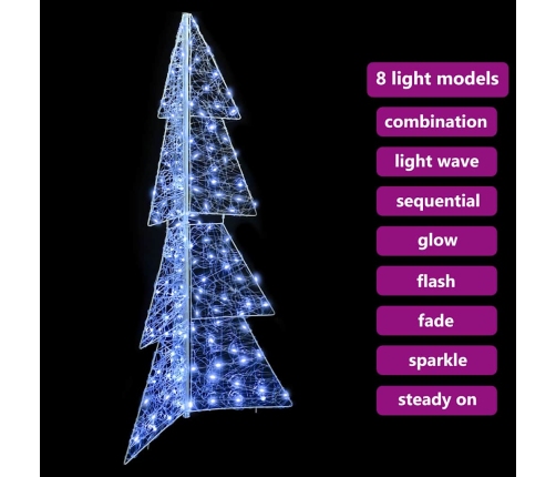 Ziemassvētku Eglīte Su 160 Led Auksti Balts 150 Cm Akrils Vidaxl