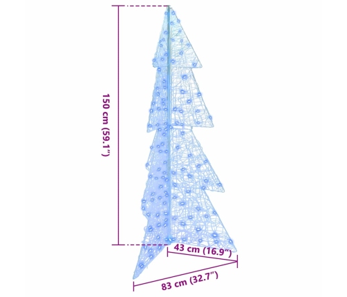 Ziemassvētku Eglīte Su 160 Led Zila 150 Cm Akrils Vidaxl