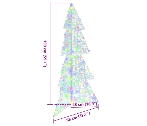 Ziemassvētku Eglīte Su 160 Led Daudzkrāsains 150 Cm Akrils Vidaxl