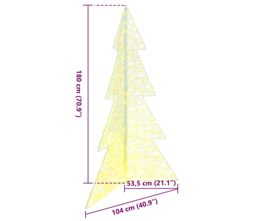 Ziemassvētku Eglīte Su 240 Led Silti Balts 180 Cm Akrils Vidaxl
