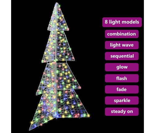 Ziemassvētku Eglīte Su 240 Led Daudzkrāsains 180 Cm Akrils Vidaxl