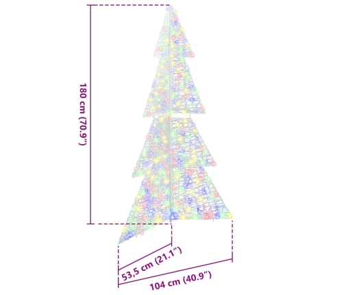 Ziemassvētku Eglīte Su 240 Led Daudzkrāsains 180 Cm Akrils Vidaxl