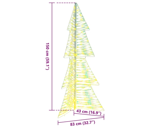 Ziemassvētku Eglīte Su 160 Led Silti Balts 150 Cm Pet Vidaxl
