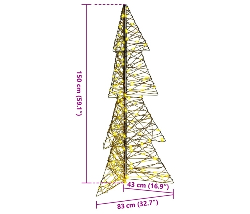 Ziemassvētku Eglīte Su 160 Led Silti Balts 150 Cm Rotangpalma Vidaxl