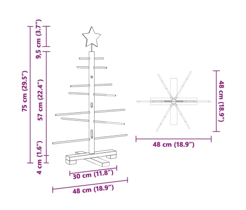 Koka Ziemassvētku Koks Ar Statīvu Brūna 75 Cm Bambuss Vidaxl