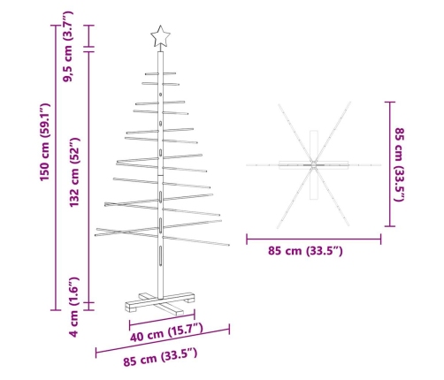 Koka Ziemassvētku Koks Ar Statīvu Brūna 150 Cm Bambuss Vidaxl