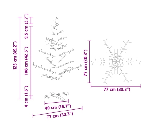 Koka Ziemassvētku Koks Dabiska 125 Cm Priedes Masīvkoks Vidaxl