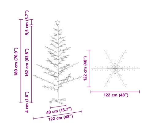 Koka Ziemassvētku Koks Dabiska 180 Cm Priedes Masīvkoks Vidaxl