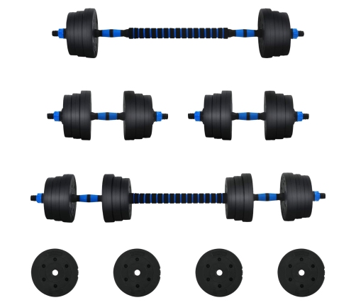 2-In-1 Hanteles Komplekts Melna Un Zila 121 X 19,5 X 19,5 Cm Vidaxl