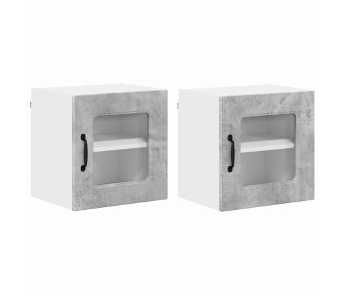 Virtuves Sienas Skapītis 2 Pcs Betona Pelēks 40 X 31 X 40 Cm Vidaxl
