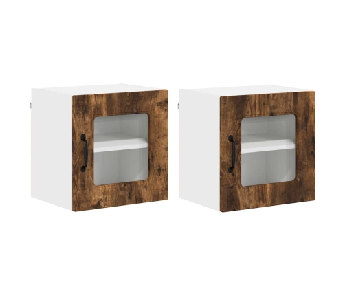 Virtuves Sienas Skapītis 2 Pcs Dūmaka Ozols 40 X 31 X 40 Cm Vidaxl