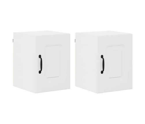 Virtuves Sienas Skapītis 2 Pcs Augsta Spīduma Baltā Krāsa Vidaxl