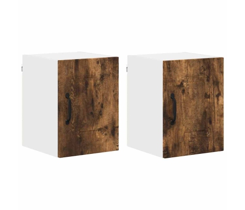 Virtuves Sienas Skapītis 2 Pcs Dūmaka Ozols 30 X 31 X 40 Cm Vidaxl