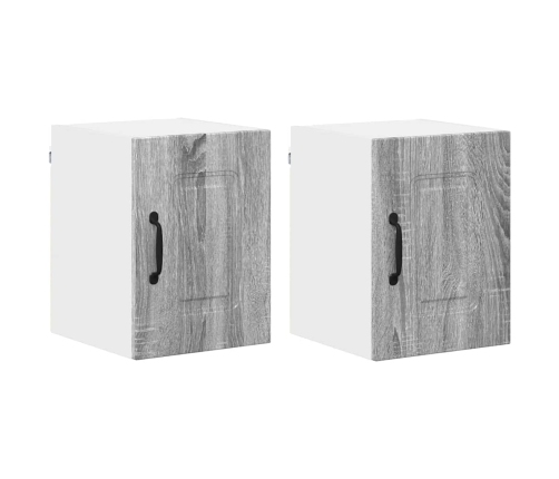Virtuves Sienas Skapītis 2 Pcs Pelēks Sonoma 30 X 31 X 40 Cm Vidaxl