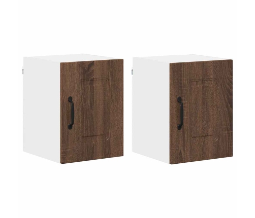 Virtuves Sienas Skapītis 2 Pcs Brūns Ozols 30 X 31 X 40 Cm Vidaxl