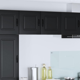 Virtuves Sienas Skapītis Ar Plauktu Melna 40 X 31 X 40 Cm Vidaxl