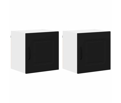 Virtuves Sienas Skapītis Ar Plauktu 2 Pcs Melna 40 X 31 X 40 Cm Vidaxl