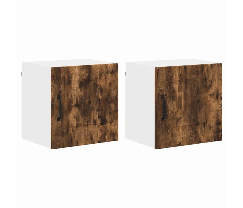 Virtuves Sienas Skapītis 2 Pcs Dūmaka Ozols 40 X 31 X 40 Cm Vidaxl