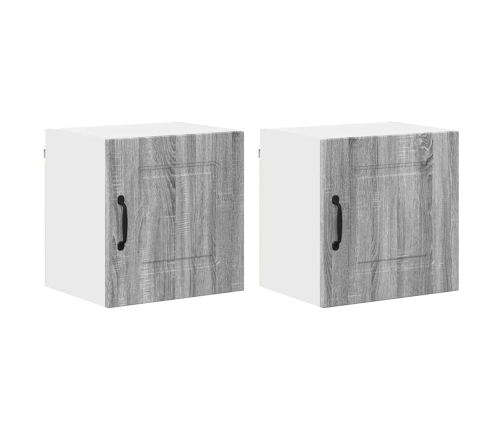 Virtuves Sienas Skapītis 2 Pcs Pelēks Sonoma 40 X 31 X 40 Cm Vidaxl