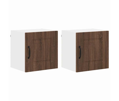 Virtuves Sienas Skapītis 2 Pcs Brūns Ozols 40 X 31 X 40 Cm Vidaxl