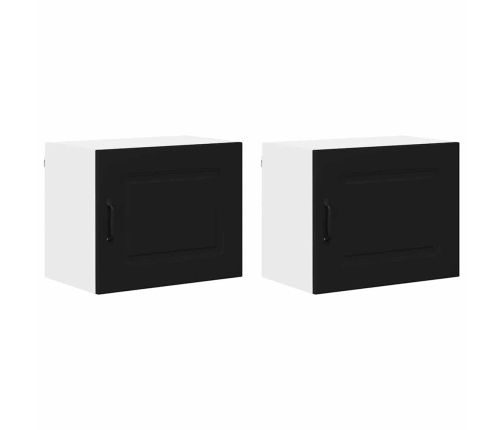 Virtuves Sienas Skapītis Ar Plauktu 2 Pcs Melna 50 X 31 X 40 Cm Vidaxl