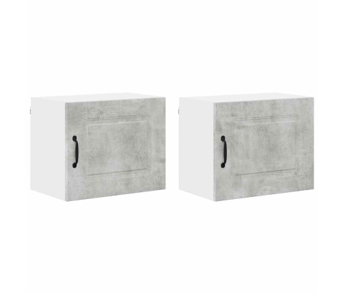 Virtuves Sienas Skapītis 2 Pcs Betona Pelēks 50 X 31 X 40 Cm Vidaxl