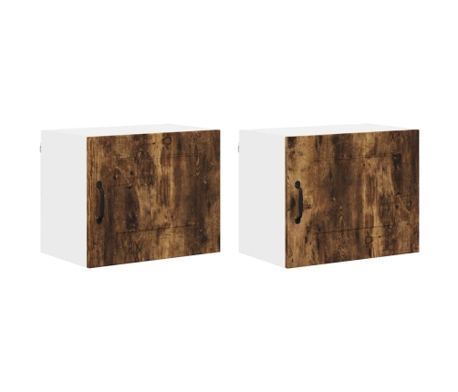 Virtuves Sienas Skapītis 2 Pcs Dūmaka Ozols 50 X 31 X 40 Cm Vidaxl