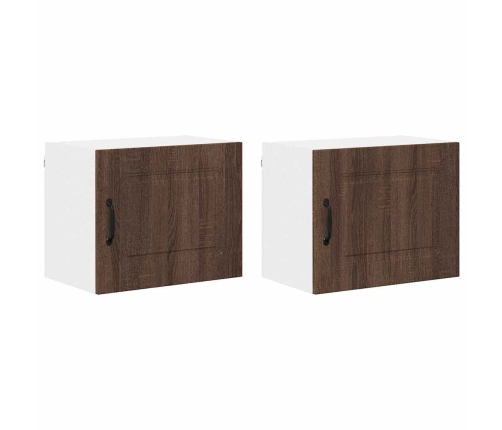 Virtuves Sienas Skapītis 2 Pcs Brūns Ozols 50 X 31 X 40 Cm Vidaxl