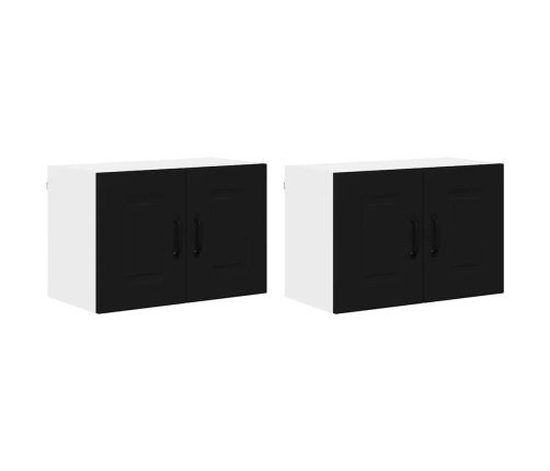 Virtuves Sienas Skapītis Ar Plauktu 2 Pcs Melna 60 X 31 X 40 Cm Vidaxl