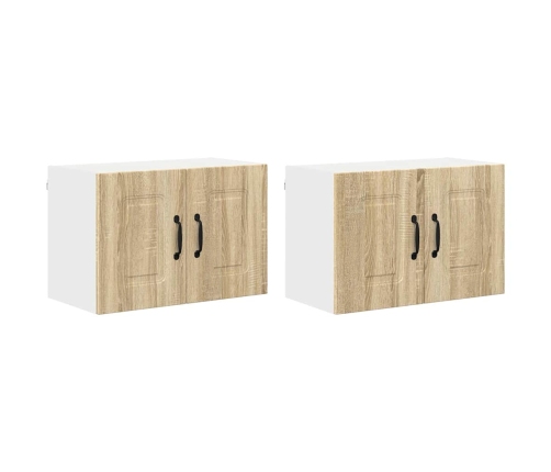 Virtuves Sienas Skapītis 2 Pcs Sonoma Ozols 60 X 31 X 40 Cm Vidaxl