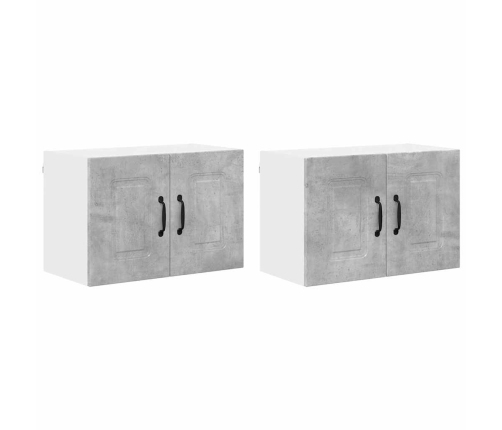 Virtuves Sienas Skapītis 2 Pcs Betona Pelēks 60 X 31 X 40 Cm Vidaxl