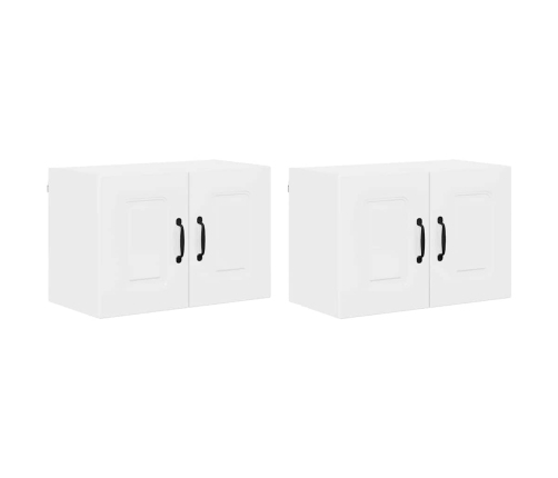 Virtuves Sienas Skapītis 2 Pcs Augsta Spīduma Baltā Krāsa Vidaxl