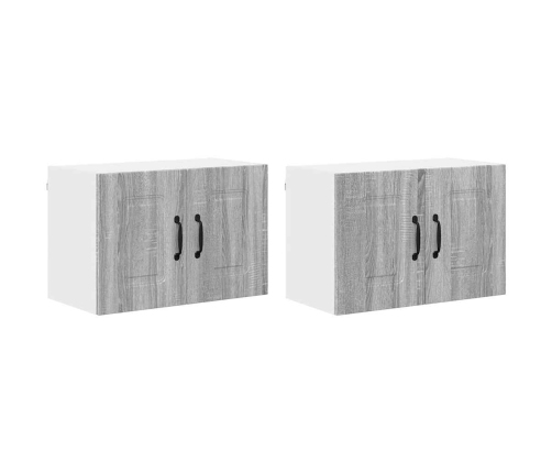 Virtuves Sienas Skapītis 2 Pcs Pelēks Sonoma 60 X 31 X 40 Cm Vidaxl