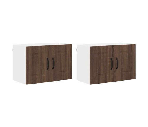 Virtuves Sienas Skapītis 2 Pcs Brūns Ozols 60 X 31 X 40 Cm Vidaxl