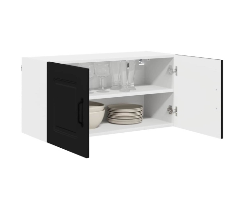 Virtuves Sienas Skapītis Ar Plauktu Melna 80 X 31 X 40 Cm Vidaxl