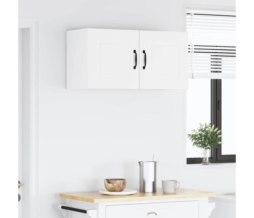 Virtuves Sienas Skapītis Ar Plauktu Augsta Spīduma Baltā Krāsa Vidaxl