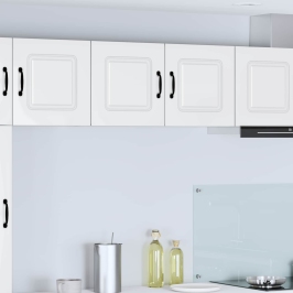 Virtuves Sienas Skapītis Ar Plauktu Augsta Spīduma Baltā Krāsa Vidaxl