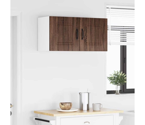 Virtuves Sienas Skapītis Ar Plauktu Brūns Ozols 80 X 31 X 40 Cm Vidaxl