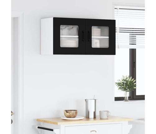 Virtuves Sienas Skapītis Ar Plauktu Melna 80 X 31 X 40 Cm Vidaxl