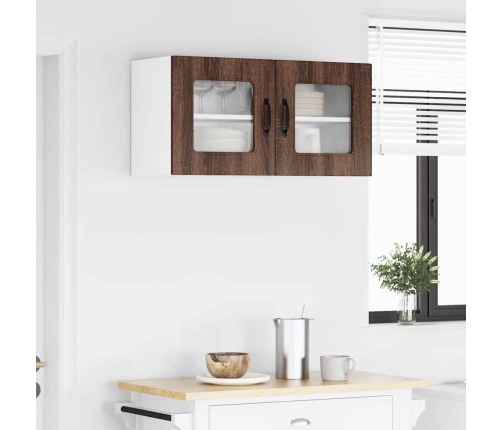 Virtuves Sienas Skapītis Ar Plauktu Brūns Ozols 80 X 31 X 40 Cm Vidaxl