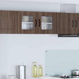 Virtuves Sienas Skapītis Ar Plauktu Brūns Ozols 80 X 31 X 40 Cm Vidaxl