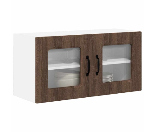 Virtuves Sienas Skapītis Ar Plauktu Brūns Ozols 80 X 31 X 40 Cm Vidaxl