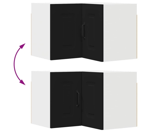 Virtuves Sienas Skapītis Ar Plauktu Melna 57 X 57 X 40 Cm Vidaxl