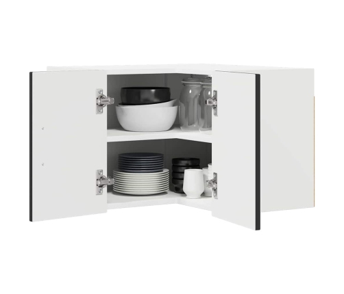 Virtuves Sienas Skapītis Ar Plauktu Melna 57 X 57 X 40 Cm Vidaxl