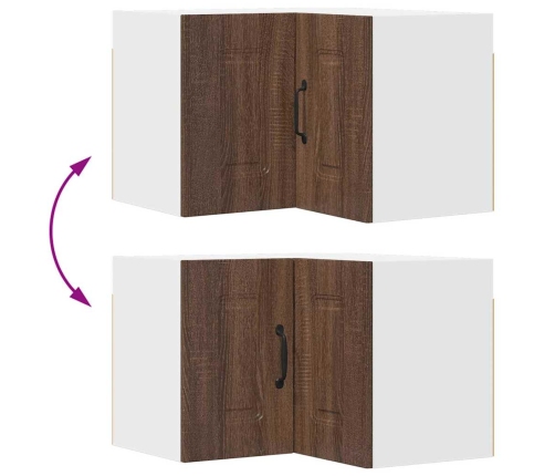 Virtuves Sienas Skapītis Ar Plauktu Brūns Ozols 57 X 57 X 40 Cm Vidaxl