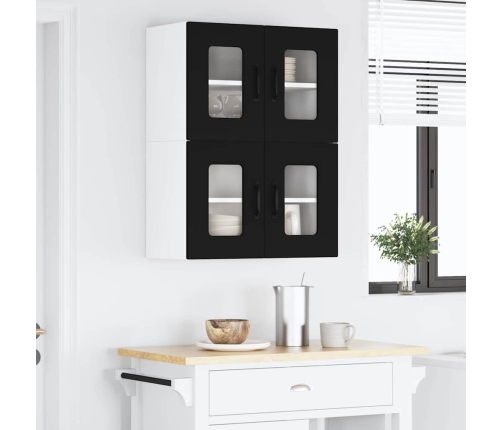 Virtuves Sienas Skapītis Ar Plauktu Melna 60 X 31 X 40 Cm Vidaxl