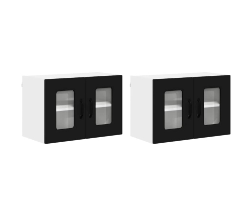 Virtuves Sienas Skapītis Ar Plauktu 2 Pcs Melna 60 X 31 X 40 Cm Vidaxl