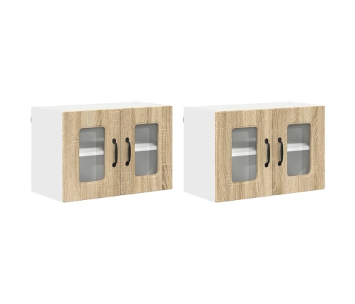 Virtuves Sienas Skapītis 2 Pcs Sonoma Ozols 60 X 31 X 40 Cm Vidaxl