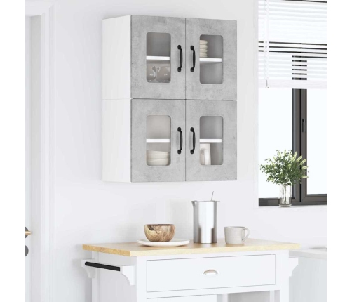 Virtuves Sienas Skapītis 2 Pcs Betona Pelēks 60 X 31 X 40 Cm Vidaxl